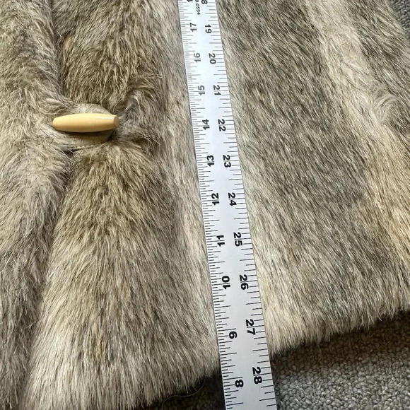 VINTAGE D’ESPRIT Fur and Knit Beige Tan Winter Coat Estimated Medium / Small - Picture 3 of 7